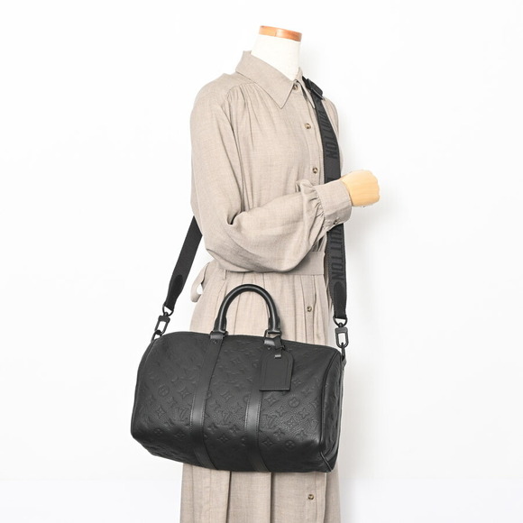 Louis Vuitton Keepall Bandouliere Boston Bag Black